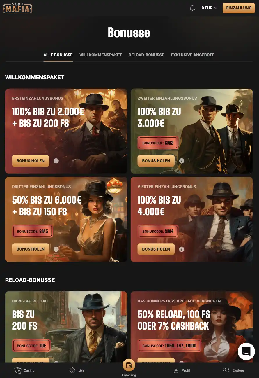 SlotMafia bonus
